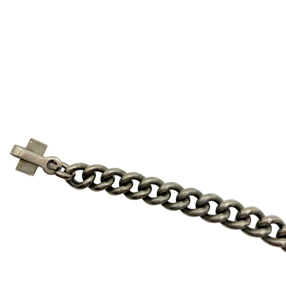Vintage Cub Scouts BSA ID‎ Bracelet Nickel Silver Wolf Logo Curb Chain 6.5